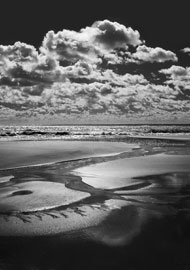 Seascape in black and white. Digital fine art print.