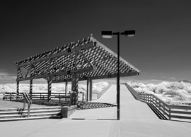 infrared shadow pattersn on the beach