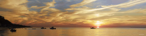 large size digital panoramic print of the sunset over the Long Island Sound